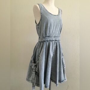 Topshop Light Blue Denim Mini Dress